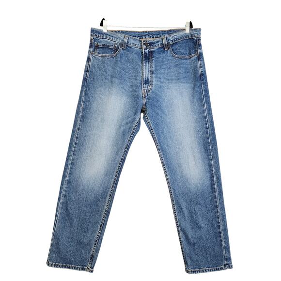 Levis Mens 505 Straight Leg Regular Fit Jeans Size 38 X 30 Medium Wash Denim - Picture 1 of 10